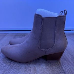 Brown suede boots